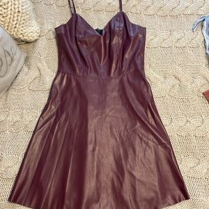 Leather flowy dress